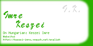 imre keszei business card